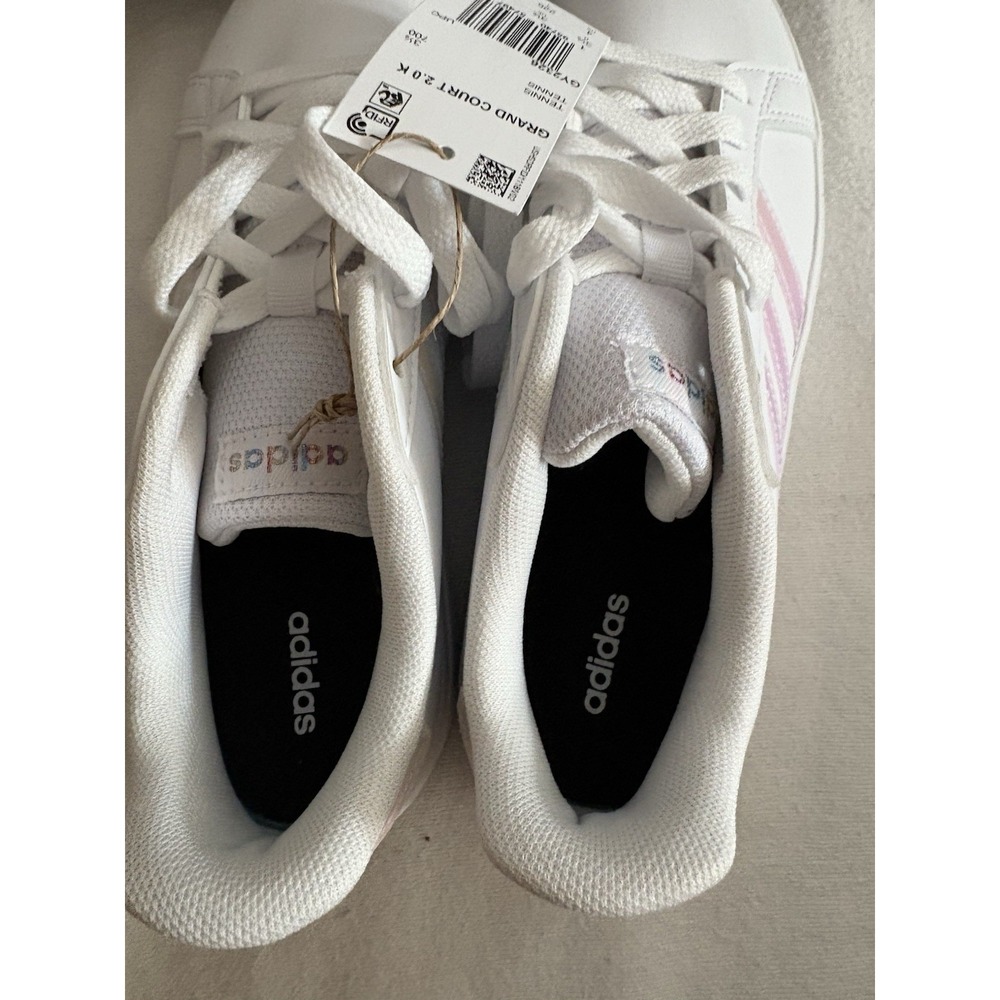 NEW ADIDAS Grand Court 2.0 Shoes Kids Size 4 White & Iridescent GY2326 Adidas - Picture 6 of 10